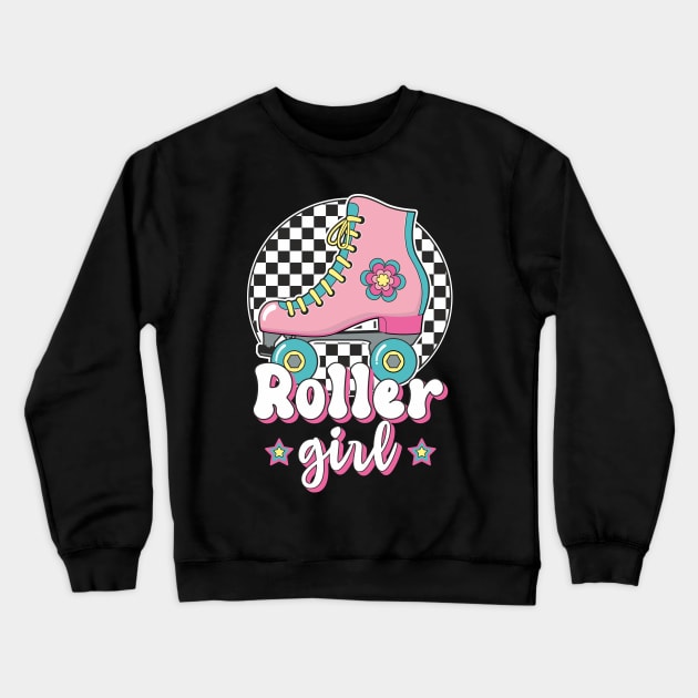 Roller girl roller skate roller skater Crewneck Sweatshirt by FloraLi